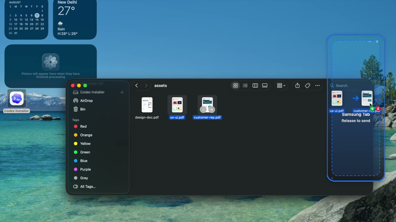 Finder files beside TabShare Edge Portal.