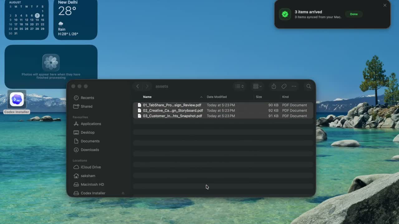 Files ready inside TabShare Folder on a Mac.